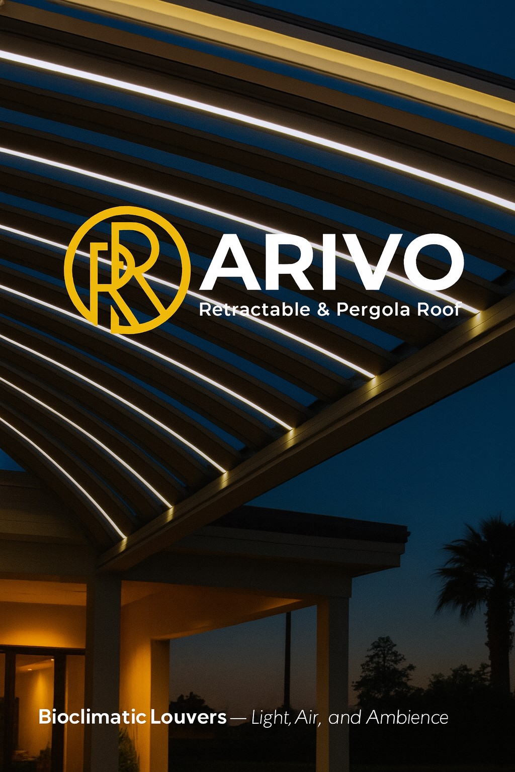 bioclimatic louver roof led lighting california